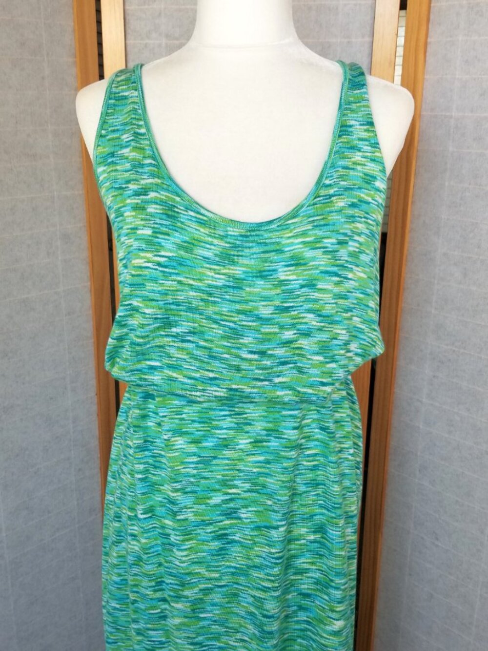 Gap Maxi Dress Stretch Knit Green Beach Casual Summer Dress XL - Picture 5 of 11
